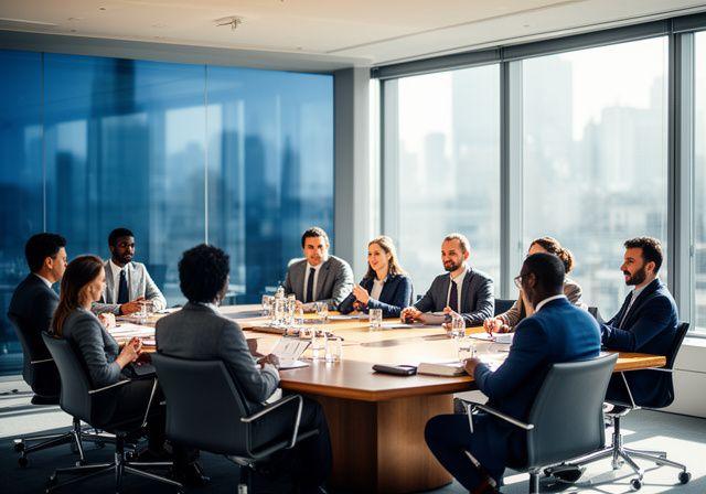 Executive strategy session in a modern British boardroom