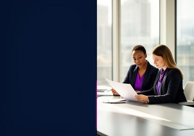 Professional HR consultants discussing project terms